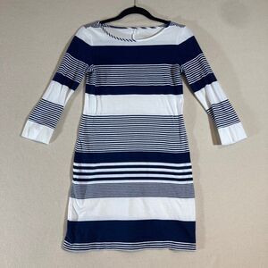 Lilly Pulitzer Dress Sz‎ XS Navy/White 3/4 Sleeve Nautical Resort Wear Casual